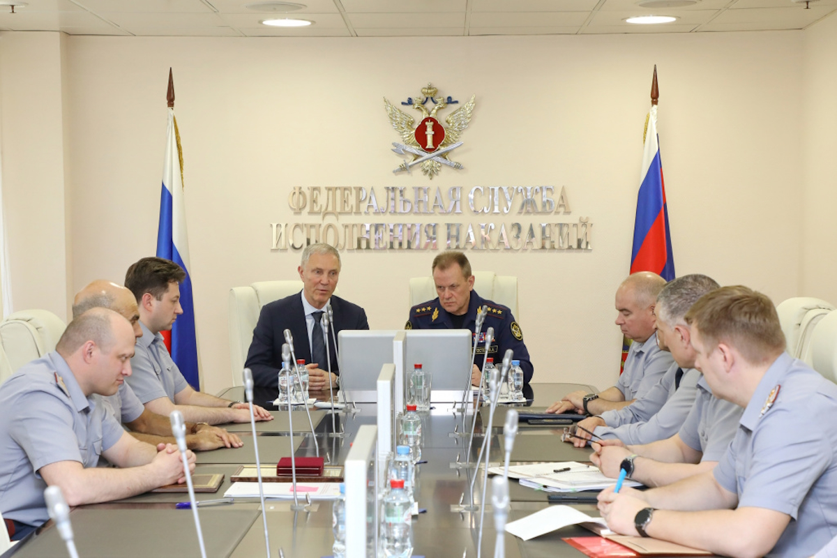 The acting governor of the annexed Kherson Oblast in Russian-occupied Ukraine Vladimir Saldo and Evgeniy Sobolev / Photo: fsin.gov.ru