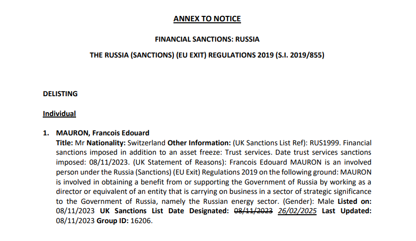 Office of Financial Sanctions Implementation